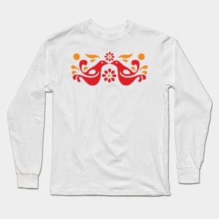 Friendship Hens Pattern Long Sleeve T-Shirt